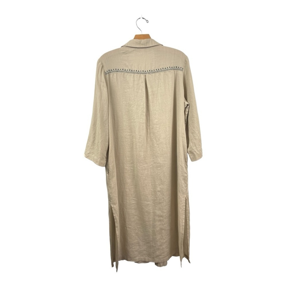 Sakura Hime Japan Natural Linen Long Kaftan Shirt Dress Size M/L - Picture 3 of 8